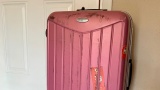heather wood pink crop suitcase