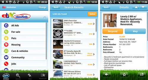 eBay Classifieds for Android screenshots