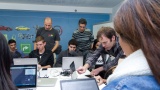 Students in Israel are led through the Hour of Code by eBay employees